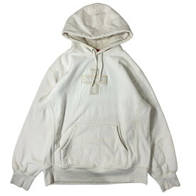 Supreme シュプリーム Cross Box Logo Hooded Sweatshirt パーカー フーディ ナチュラル M 【中古】【A1】