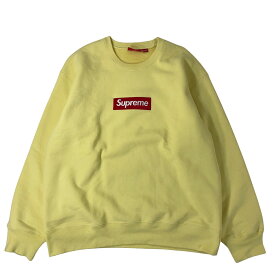シュプリーム Supreme Box Logo Crewneck Sweatshirt クルーネック スウェット シャツ ボックスロゴ イエロー Pale Yellow 黄色 L 【中古】【A1】