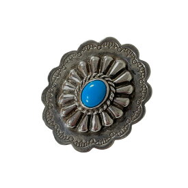 goro's ゴローズ 楕円形 銀縄ターコイズ フラワーコンチョ GC-03 OLD オールド 横 【中古】【A8】