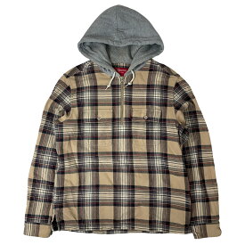 シュプリーム Supreme Hooded Plaid Half Zip Shirt Hood Flannel フード フランネルシャル ハーフジップ タータンチェック S 【中古】【A1】