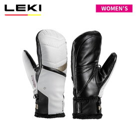 レキ LEKI SNOWFOX 3D WOMEN MITT ホワイト/ゴールド [旧モデル] 23-24 レディース ミトン スキー グローブ 65380150275