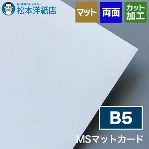MSマットカード B5, 名刺作成 厚紙 高品質 両面印刷 メッセージカード ショップカード 名刺用