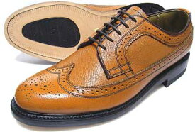 British Classic 本革底 ウィングチップ ビジネスシューズ（型押）茶色 3E（EEE）/メンズ・革靴・紳士靴