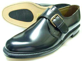 British Classic 本革底 モンクストラップ ビジネスシューズ 黒 3E（EEE）/メンズ・革靴・紳士靴