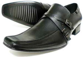 LASSU＆FRISS ストラップスリッポン ビジネスシューズ 黒 3E（EEE） 27.5cm、28cm（28.0cm）、29cm（29.0cm）、30cm（30.0cm）［大きいサイズ・メンズ・革靴・紳士靴］