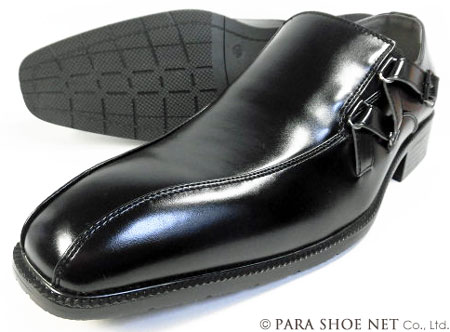 S-MAKE（エスメイク）ストラップスリッポン ビジネスシューズ 黒 ワイズ3E（EEE） 27.5cm、28cm（28.0cm）、29cm（29.0cm）、30cm（30.0cm）【大きいサイズ（ビッグサイズ）メンズ紳士靴】 ビジネスシューズ