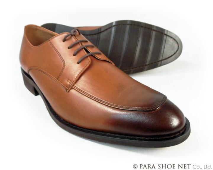 楽天市場】PARASHOE 本革 Uチップ ビジネスシューズ 茶色（ブラウン 