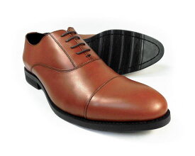 PARASHOE 本革 内羽根ストレートチップ（キャップトゥ）ビジネスシューズ 茶色（ブラウン）ワイズ3E（EEE）【マッケイ製法・メンズ革靴・紳士靴】