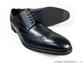 PARASHOE 本革 ウィングチップ ビジネスシューズ 黒 ワイズ 4E（EEEE）27.5cm、28cm（28.0cm）、28.5cm、29cm（29.0cm）、29.5cm、30cm（30.0cm）、31cm（31.0cm）、32cm（32.0cm）【大きいサイズ（ビッグサイズ）メンズ 革靴・紳士靴】