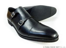 PARASHOE 本革 ダブルモンクストラップ ビジネスシューズ 黒 ワイズ 4E（EEEE）27.5cm、28cm（28.0cm）、28.5cm、29cm（29.0cm）、29.5cm、30cm（30.0cm）、31cm（31.0cm）、32cm（32.0cm）【大きいサイズ（ビッグサイズ）メンズ 革靴・紳士靴】