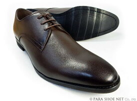PARASHOE 本革 プレーントゥ ビジネスシューズ ダークブラウン（濃茶）幅広甲高 ワイズ4E（EEEE）27.5cm、28cm（28.0cm）、28.5cm、29cm（29.0cm）、29.5cm、30cm（30.0cm）、31cm（31.0cm）、32cm（32.0cm）【大きいサイズ（ビッグサイズ）メンズ 革靴・紳士靴】