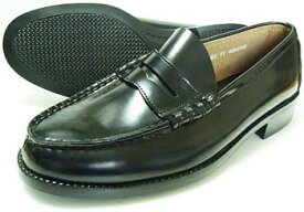 BRAVAS 本革 コインローファー 黒 3E（EEE）/メンズ・革靴・紳士靴・学生靴・通学靴