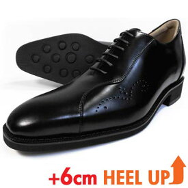 ANCIEN CREPINS 本革 レザースニーカー シークレットヒールアップ（身長+6cmアップ）ビジネスカジュアルシューズ 黒 ワイズ3E（EEE）23.5cm、24cm（24.0cm）【小さいサイズ（スモールサイズ）メンズ革靴・紳士靴】