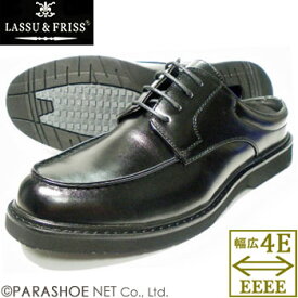 LASSU＆FRISS Uチップ ビジネススリッパ/ビジネスサンダル ワイズ4E（EEEE）通気底 黒（メンズ 紳士靴）