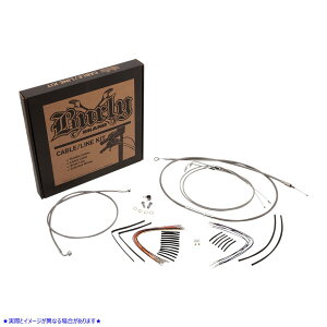  Rv[gXeXґgnhP[u/u[LCLbg܂ o[[uh Complete Stainless Braided Handlebar Cable/Brake Line Kit - 14 Ape Hanger Handlebars B30-1127 DRAG 061016