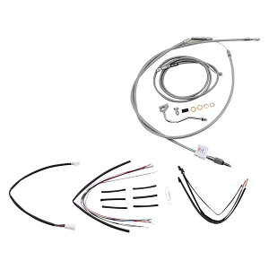  Rv[gXeXґgnhP[u/u[LCLbg܂ o[[uh Complete Stainless Braided Handlebar Cable/Brake Line Kit For 14 Ape Hanger Handlebars And ABS B30-1158 D