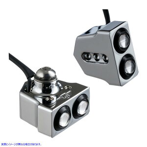  LEDTCh}Eg^[VOi - N[/bh W[J[}V[ LED Side Mount Turn Signal - Chrome/Red 05-208-RC DRAG 20201298