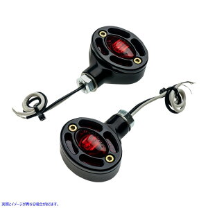 ��� LED�^�[���V�O�i�� - ���ƐԂ�LED �W���[�J�[�}�V�[�� LED Turn Signals - Black with Red LEDs 05-250-RB DRAG 20201313