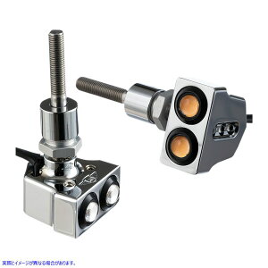  bgAC ~[}Eg ^[VOi - fA - N[ W[J[}V[ Rat Eye Mirror-Mount Turn Signals - Dual - Chrome 05-216C DRAG 20201448