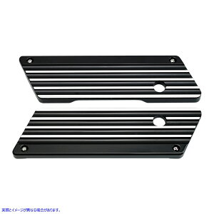 ��� �t�B���t���T�h���o�b�O���b�`�J�o�[ - �u���b�N - FL 93-13 �W���[�J�[�}�V�[�� Finned Saddlebag Latch Covers - Black - FL '93-'13 04-50-1B DRAG 35010432