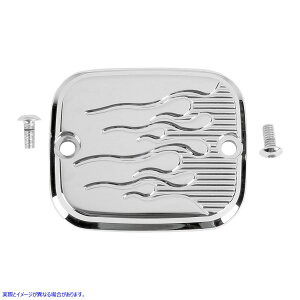  }X^[V_[Jo[ - u[L - tg - t[ - N[ W[J[}V[ Master Cylinder Cover - Brake - Front - Flame - Chrome 951019FC DRAG DS373453