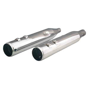 4-1/2 C` HP-PlusR XbvI }t[ [X`bvt 4-1/2 HP-PlusR Slip-On Mufflers with Race Tip - Chrome - M8 202935 DRAG 18011825