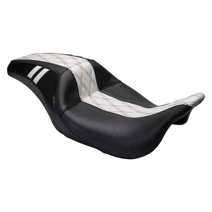  obNXgtOutcast GT 2AbvV[g y Outcast GT Seat - Full-Length - w/o Backrest - Black Double Diamond w/White Inlay - FL '08-'23 LK-987GT1 DRAG 08011225