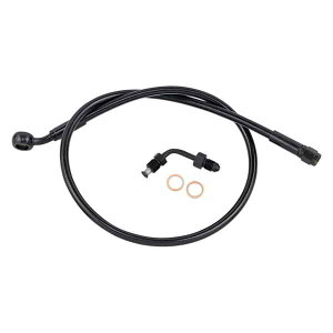  u[LC - A_v^[tAbp[ - ubN }Oi Brake Line - Upper with Adapter - Black SBB1501-27 DRAG 17415684