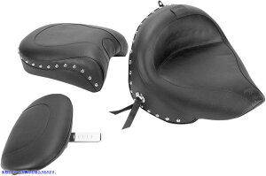  Chc[O2AbvV[g }X^O Seat - Wide Touring - With Driver Backrest - Two-Piece - Chrome Studded - Black w/Conchos 79240 DRAG 08100417