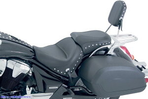  Chc[O2AbvV[g }X^O Seat - Wide - Touring - Without Backrest - One-Piece - Chrome Studded - Black w/Conchos 76640 DRAG 08101039