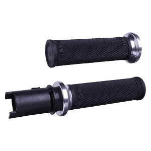 ��� Ruffian ���b�N�I�� �X�g���[�g�O���b�v - CVO - �u���b�N/�V���o�[ �I�[�f�B�[�A�C Ruffian Lock-On Street Grips - CVO - Black/Silver V30HTCB-S DRAG 06303421