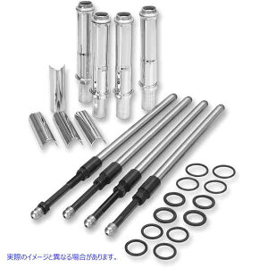 ��� �N�����J�o�[�t����Quickee Pushrod�L�b�g �G�X�A���h�G�X �T�C�N�� Quickee Pushrod Kit with Chrome Covers - Twin Cam 106-6051 DRAG 09280023