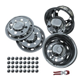 新ISO 8H 全車 対応 トラック ステンレス ホイールライナー 19.5インチ 33mm ホイール カバー キャップ 前後セット大型トラック JP-JW003