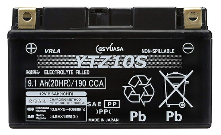 楽天市場 バイク用バッテリー 2輪用バッテリー適合車種 Yzf R1vrla 制御弁式 液入り充電済 品番 Ytz10s ジーエス ユアサ Gs Yuasa Smtb K Kb パーツキング楽天市場店