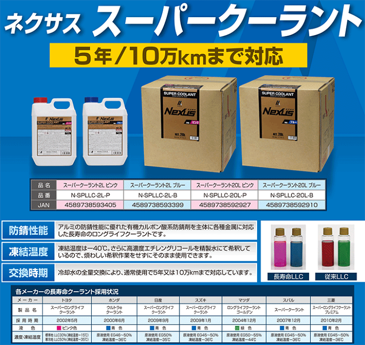 楽天市場】スーパークーラント ピンク 2L N-SPLLC-2L-P 長寿命LLC 5年10万kmまで対応 アルミの防錆性能に優れた有機カルボン酸系防錆剤 : パーツキング楽天市場店 楽天市場】スーパークーラント ピンク 2L N-SPLLC-2L-P 長寿命LLC 5年10万kmまで対応 アルミの防錆性能に優れた有機カルボン酸系防錆剤 : パーツキング楽天市場店