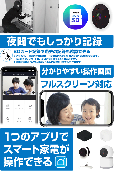 NEW カシムラ スマートホームカメラ 首振