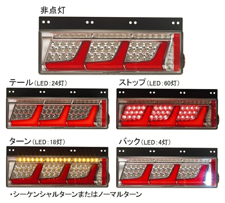 楽天市場】小糸 トラック用 オールLED リアコンビネーションランプ 3連 