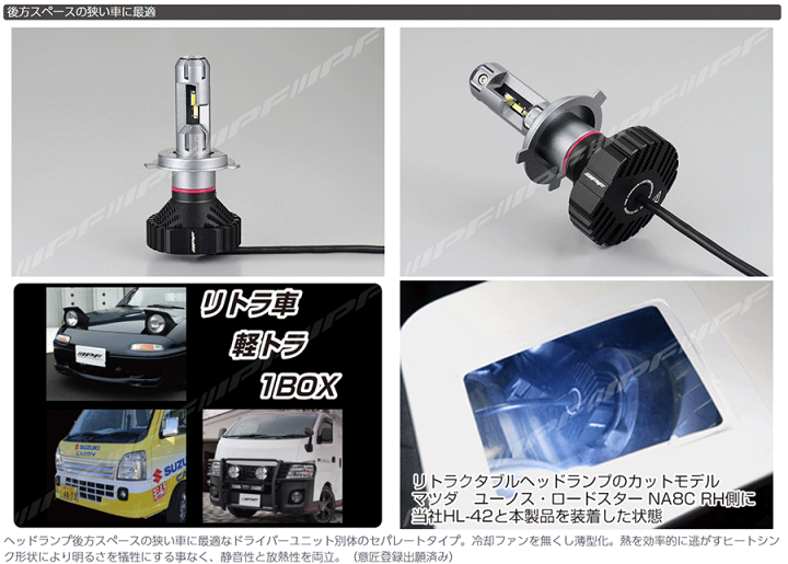 IPF / LED ヘッドランプバルブ F シリーズ H4 コンパクト