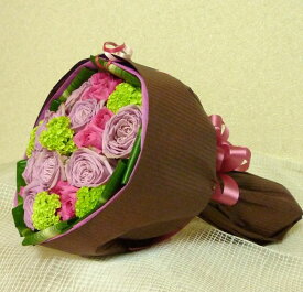 [送料無料[誕生日花][紫バラ]のブーケ風花束【RCP】【HLS_DU】【楽ギフ_メッセ入力】