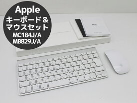Apple キーボード マウス セット ワイヤレスキーボード ワイヤレスマウス 無線【Magic Keyboad MC184J/A（A1314）】【Magic Mouse MB829J/A（A1296）】日本語JIS テンキーレス パソコン 周辺機器 PC Bluetooth Apple製品 ホワイト 白 E64T【中古】