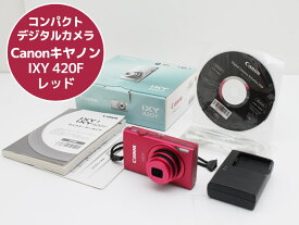 状態良好 Canon コンパクト デジタルカメラ IXY 420F RE レッド 光学5倍ズーム 広角24mm Wi-Fi対応 W14H 中古