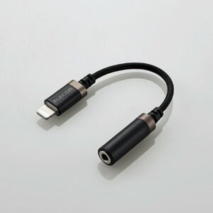 ELECOM Lightning-��3.5mm�X�e���I�~�j�W���b�N�ϊ��P�[�u��(���ϋv) MPA-L35S01BK �u���b�N �G���R���y���[�E���������z