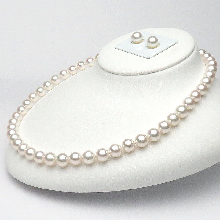 楽天市場】【オーロラ花珠鑑別書付】8.0〜8.5mm アコヤ真珠 ネックレス  