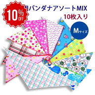【20時から10%OFFクーポン】バンダナ ペット用 Mサイズ MIX 10枚入り 柄はおまかせ ミックス