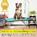 【マラソン期間全品ポイントUP】トリミングテーブル 外付けアーム付 リード紐付 超大型LLサイズ カゴ付 高さ65cm 110c…