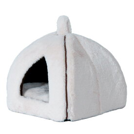 【12%OFF☆SS限定】ペットハウス M ドーム型 ペットベッド コンセント穴 ドームベッド 小型犬 猫 滑り止め 保温防寒 キャットハウス クッション 2way 折りたたみ 暖かい ふわふわ