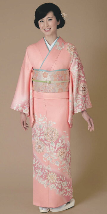 楽天市場】【訪問着】【単品】H.L 洗える着物【3】ピンク系【全18柄 