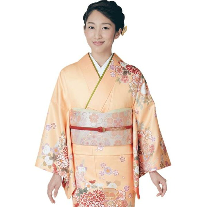 楽天市場】【訪問着】【単品】H.L 洗える着物【15】オレンジ系【全18柄 