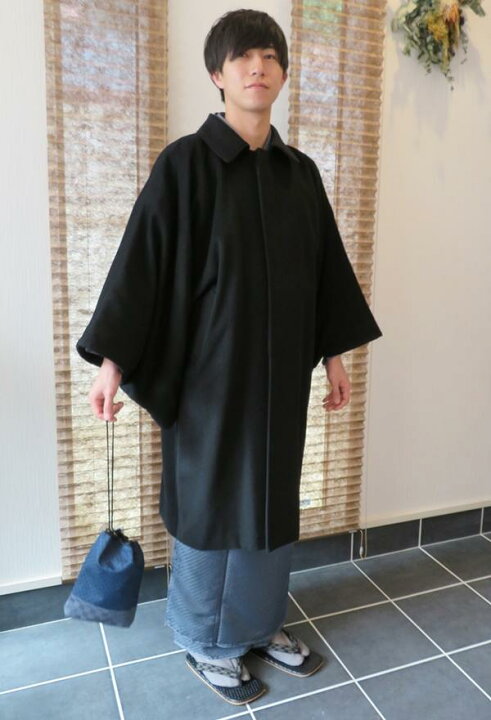 楽天市場】【メンズ和装コート】カシミヤ混 シャルム加工 角袖コート  