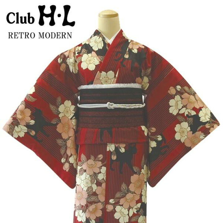 楽天市場】【レトロモダンきもの】【着物単品】H・L 着物【No.81】赤 